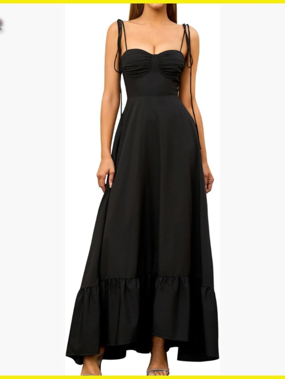 Summer Spaghetti Strap Maxi Dress Smocked Back A-Line Flowy Sundress Elegant
